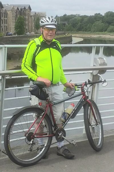 Dave Kinsey with bike Dave Kinsey, 68, participant in the PROpel trial