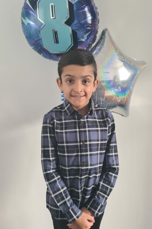 Photo 3 - Hashir on his 8th birthday in October 2023. Hashir on his 8th birthday in October 2023
